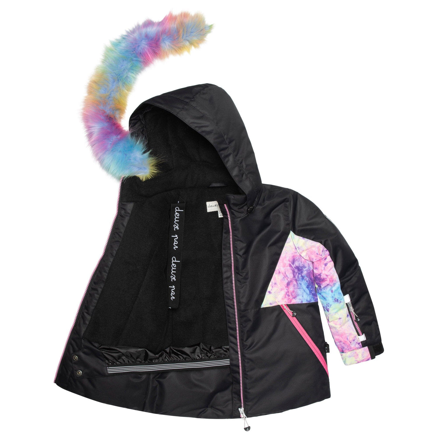 Two Piece Snowsuit Black With Frosted Rainbow Print-4