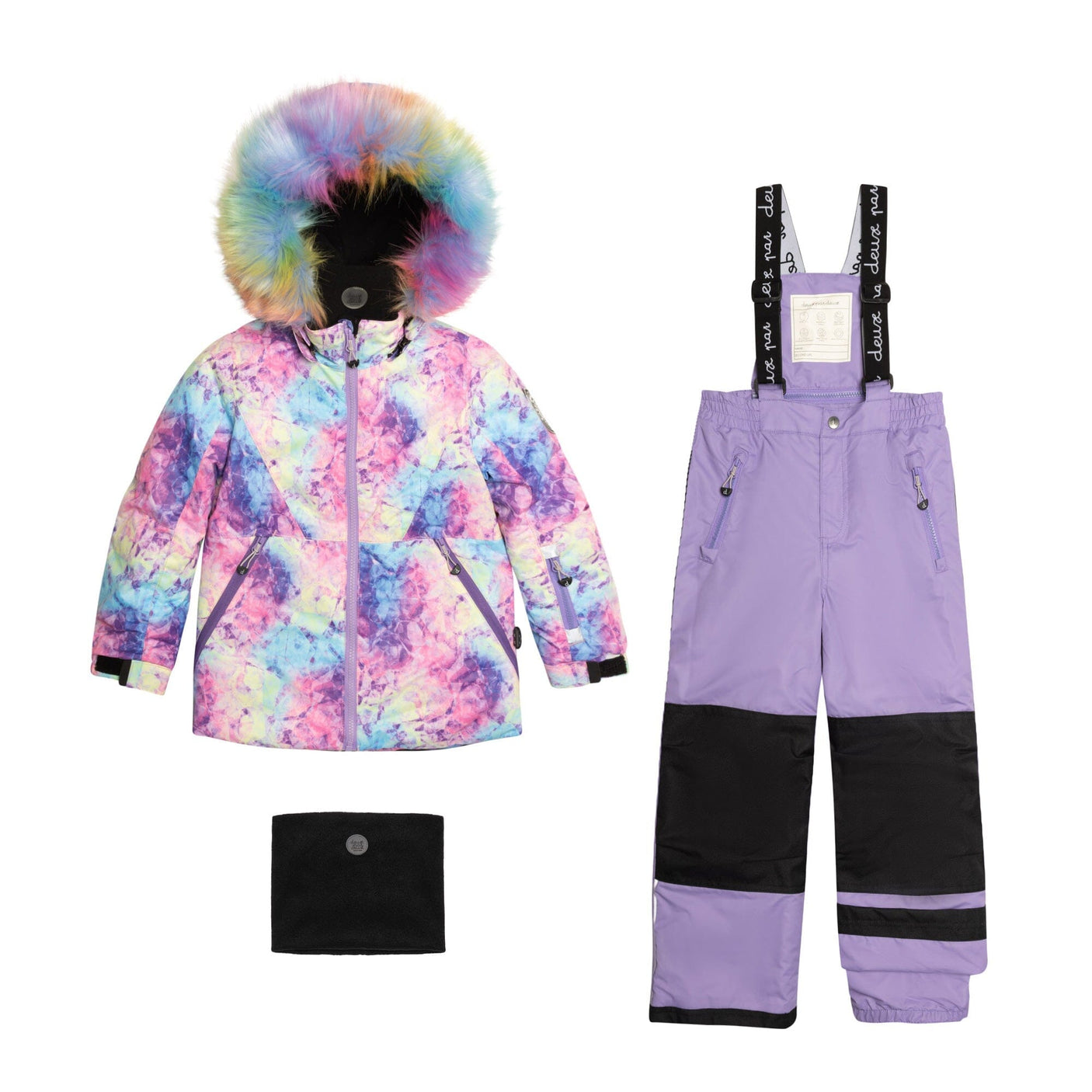 Two Piece Snowsuit Lavender With Frosted Rainbow Print-0