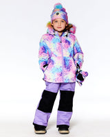 Two Piece Snowsuit Lavender With Frosted Rainbow Print-1