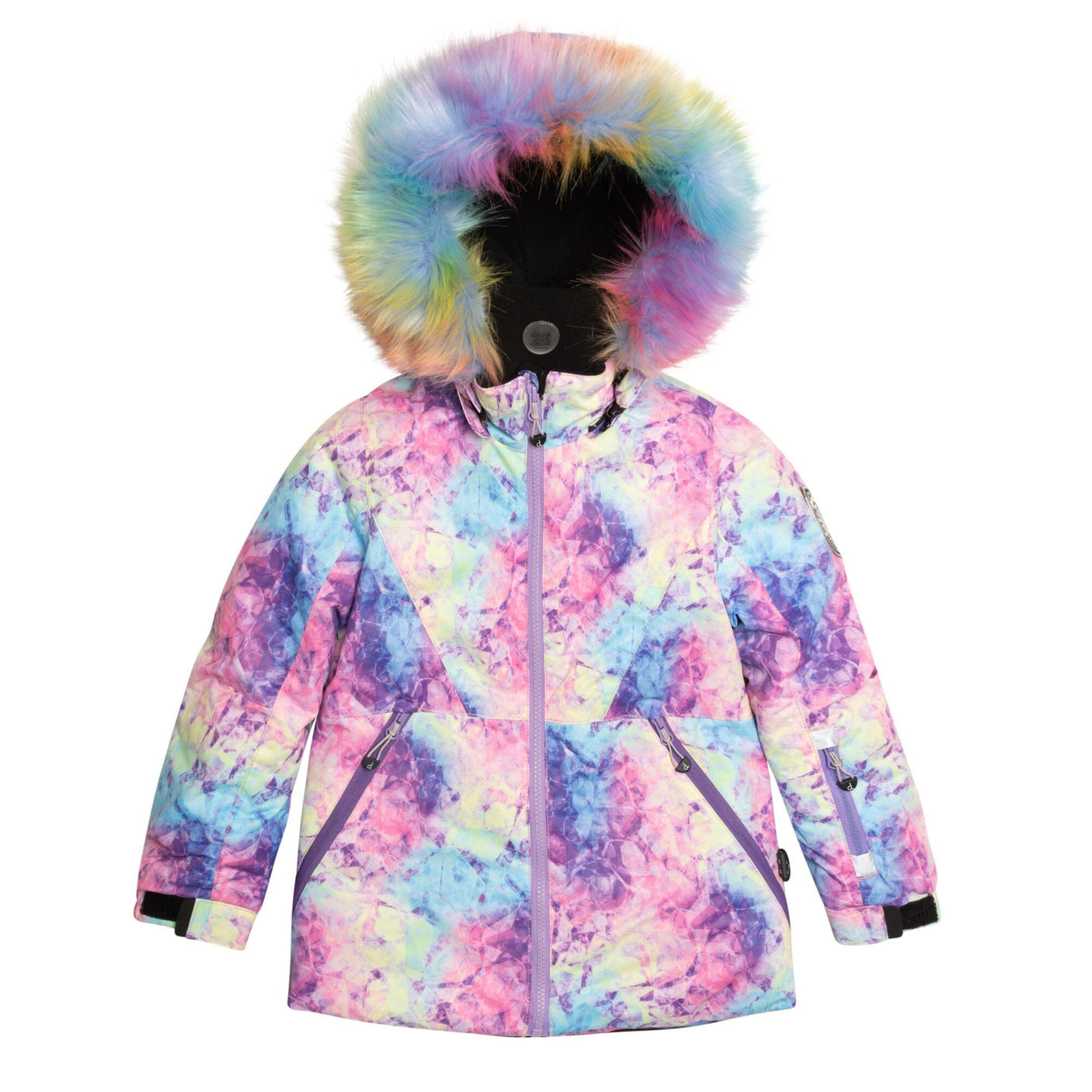 Two Piece Snowsuit Lavender With Frosted Rainbow Print-2
