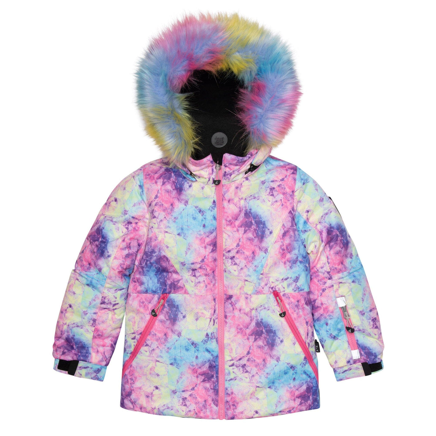 Two Piece Snowsuit Frosted Rainbow Print With Black Pant-3