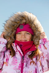 Two Piece Snowsuit Caramel With Snowy Forest Print-2