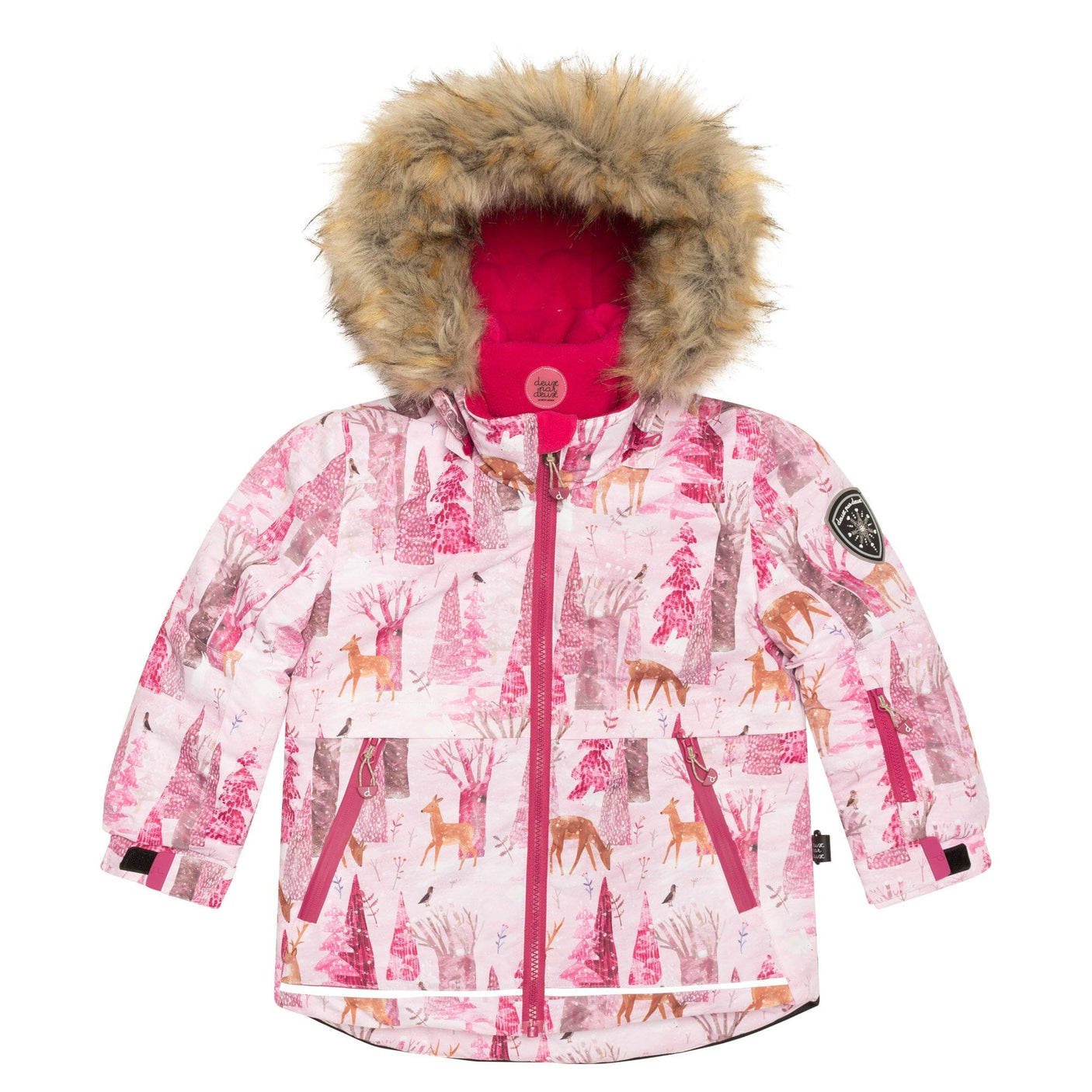 Two Piece Snowsuit Caramel With Snowy Forest Print-4