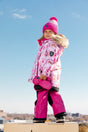 Two Piece Snowsuit Fuchsia With Snowy Forest Print-1
