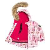 Two Piece Snowsuit Fuchsia With Snowy Forest Print-5