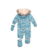 One Piece Baby Snowsuit With Spring Flower Print-3