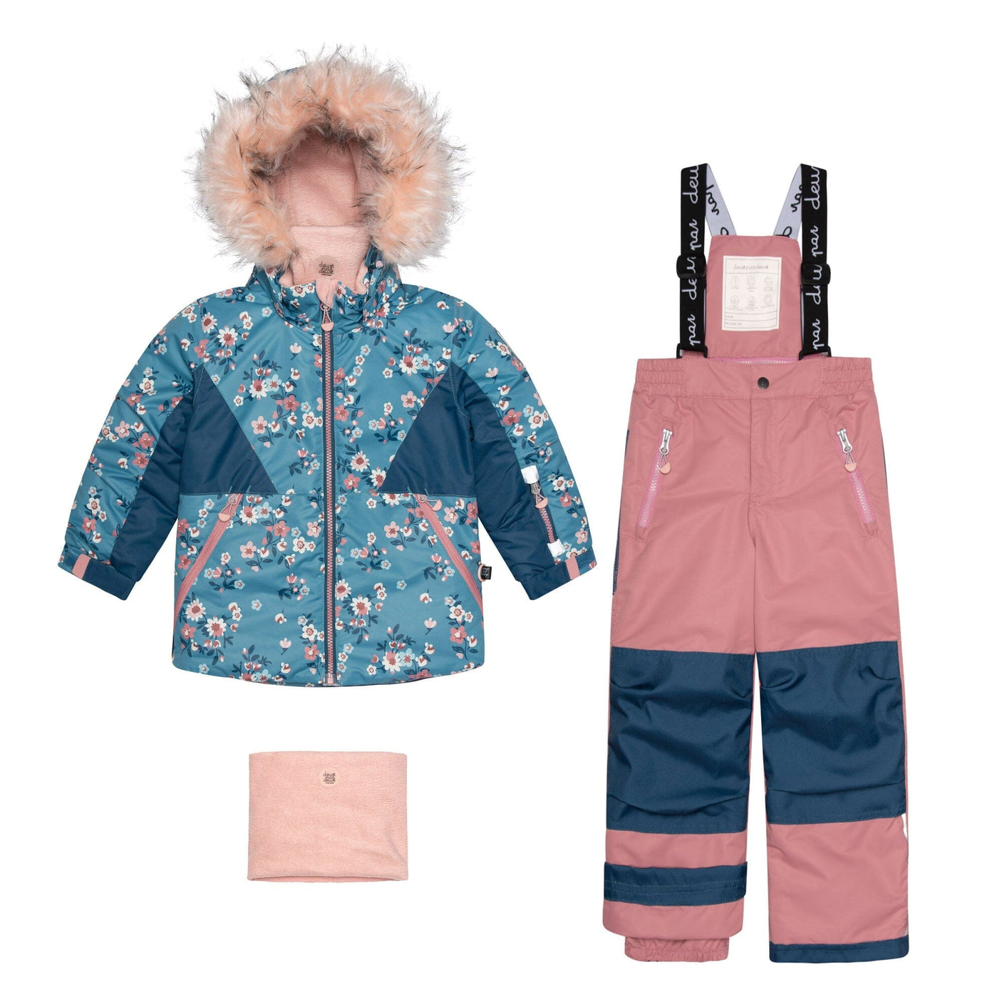 Two Piece Snowsuit Ancient Rose With Spring Flower Print-0