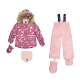 Two Piece Baby Snowsuit Pink With Cat Print-0