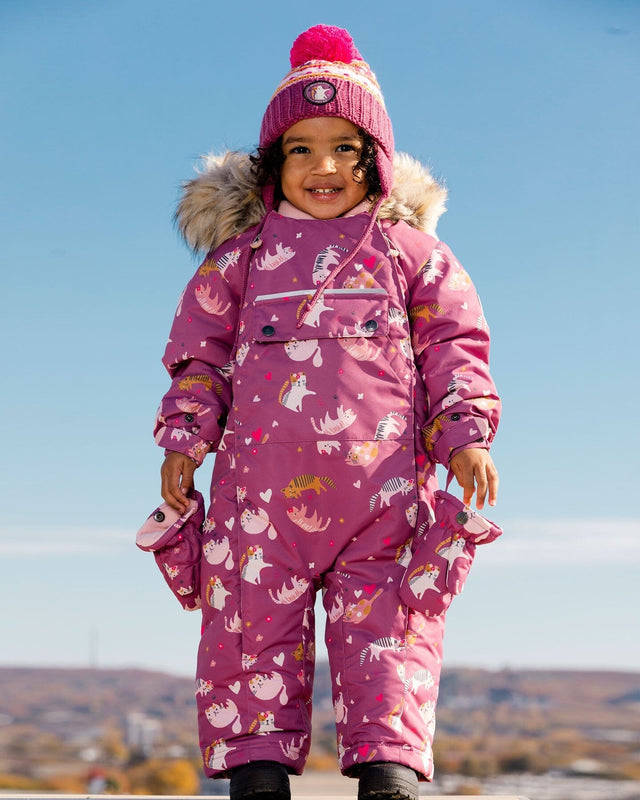 Two Piece Baby Snowsuit With Cat Print-1