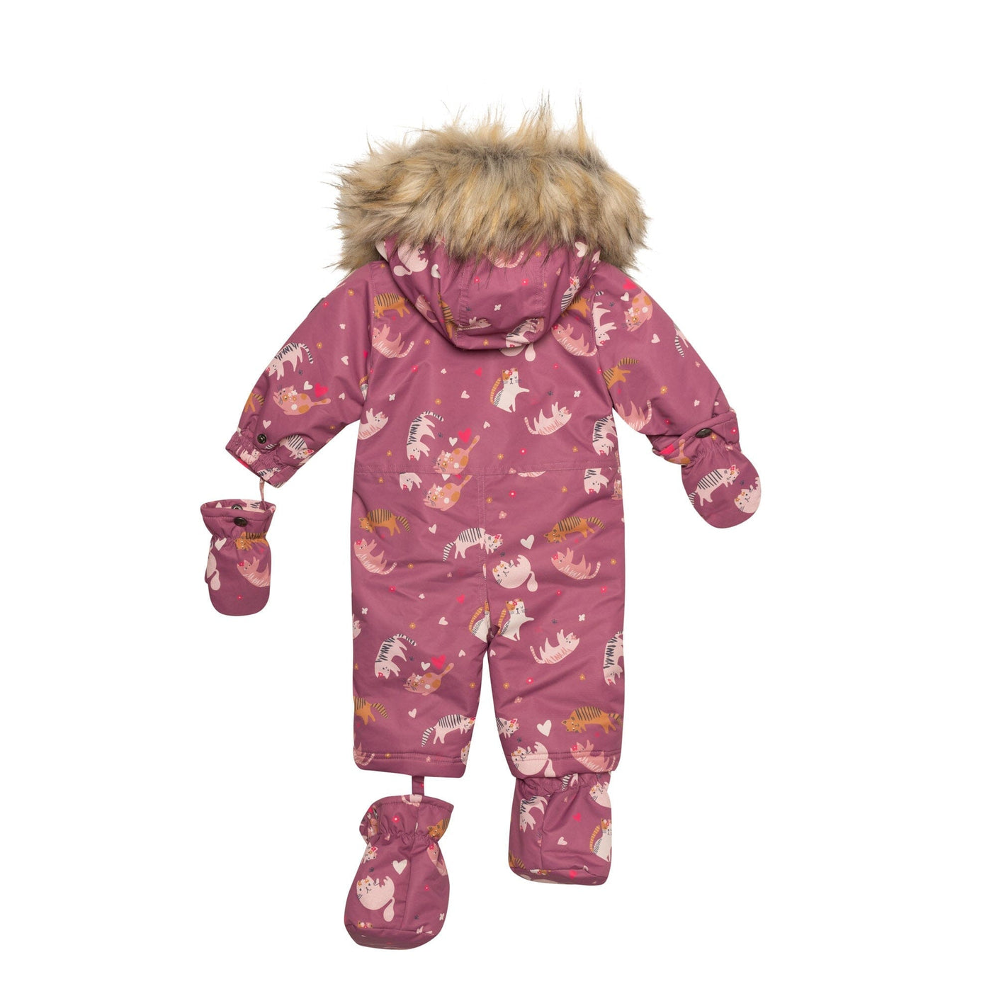 Two Piece Baby Snowsuit With Cat Print-4