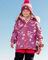 Two Piece Snowsuit Fuchsia With Cat Print-1