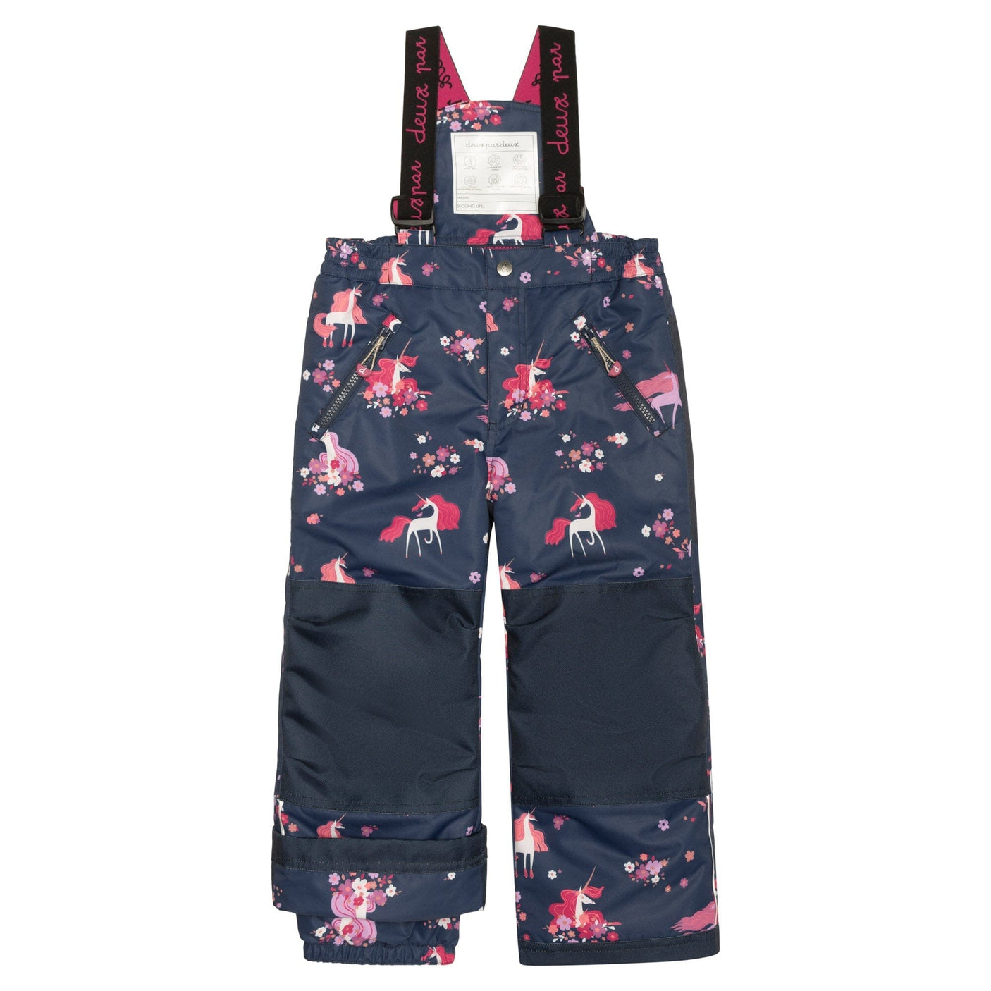 Two Piece Snowsuit Fuchsia With Unicorns In The Wind Print-5