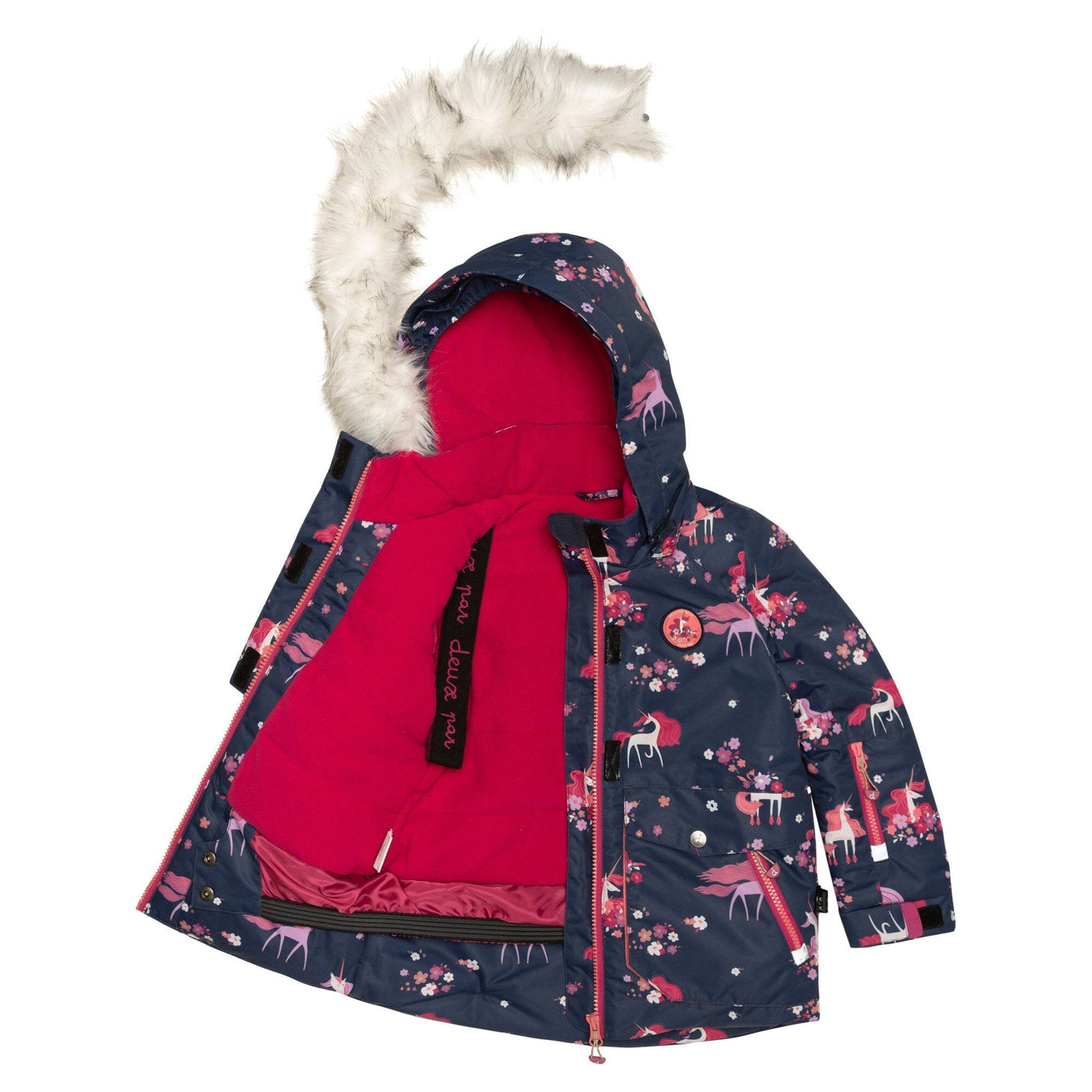 Two Piece Snowsuit Rose With Unicorns In The Wind Print-5