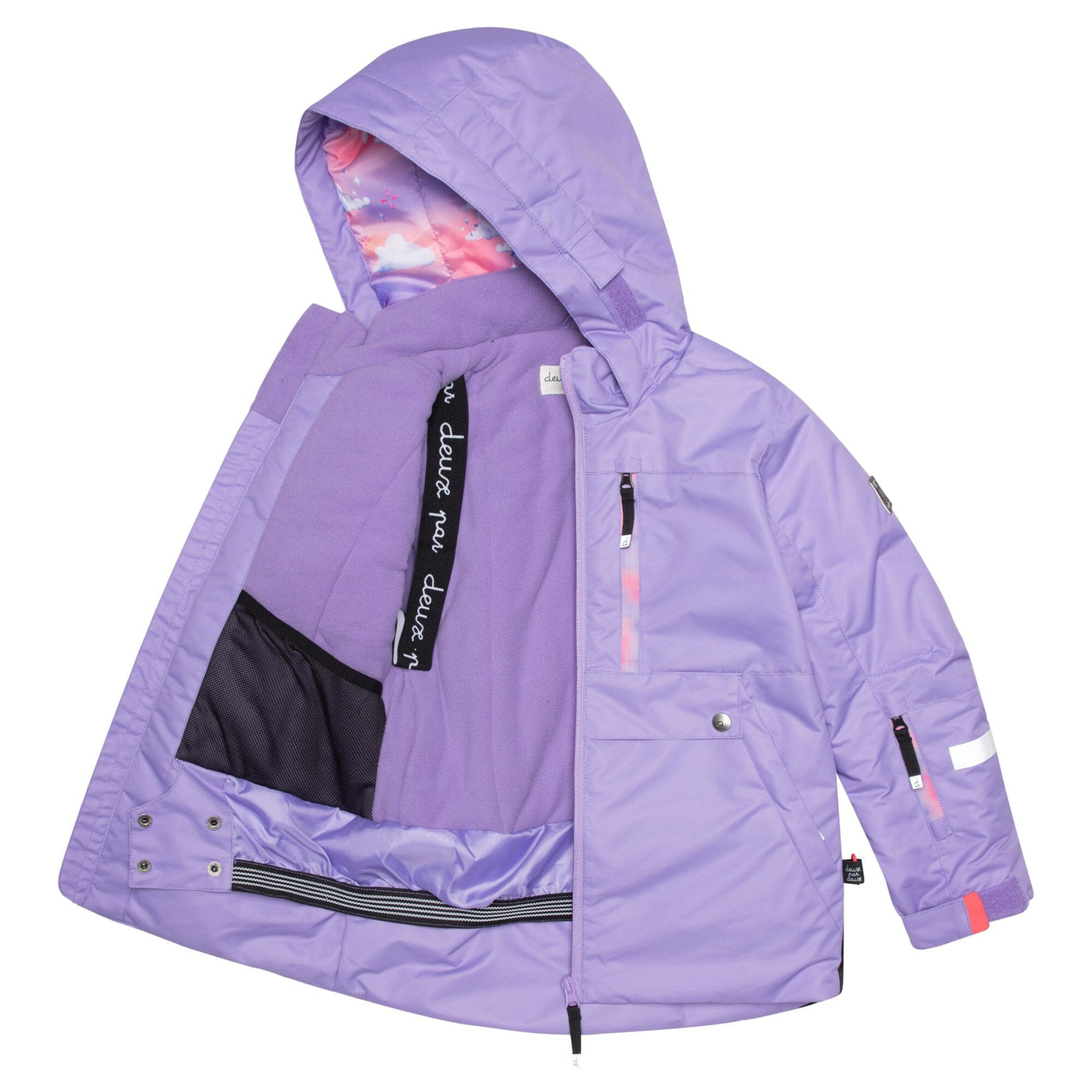 Teknik Two Piece Snowsuit Lavender With Unicorns In The Clouds Print-4