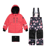 Teknik Two Piece Snowsuit Coral With Roses Print-0