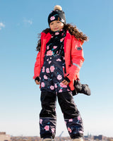 Teknik Two Piece Snowsuit Coral With Roses Print-2