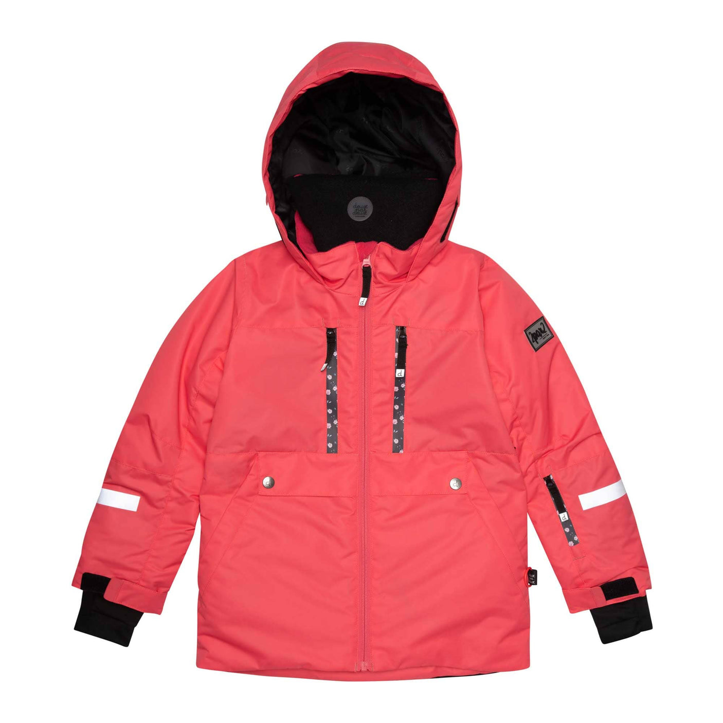 Teknik Two Piece Snowsuit Coral With Roses Print-3