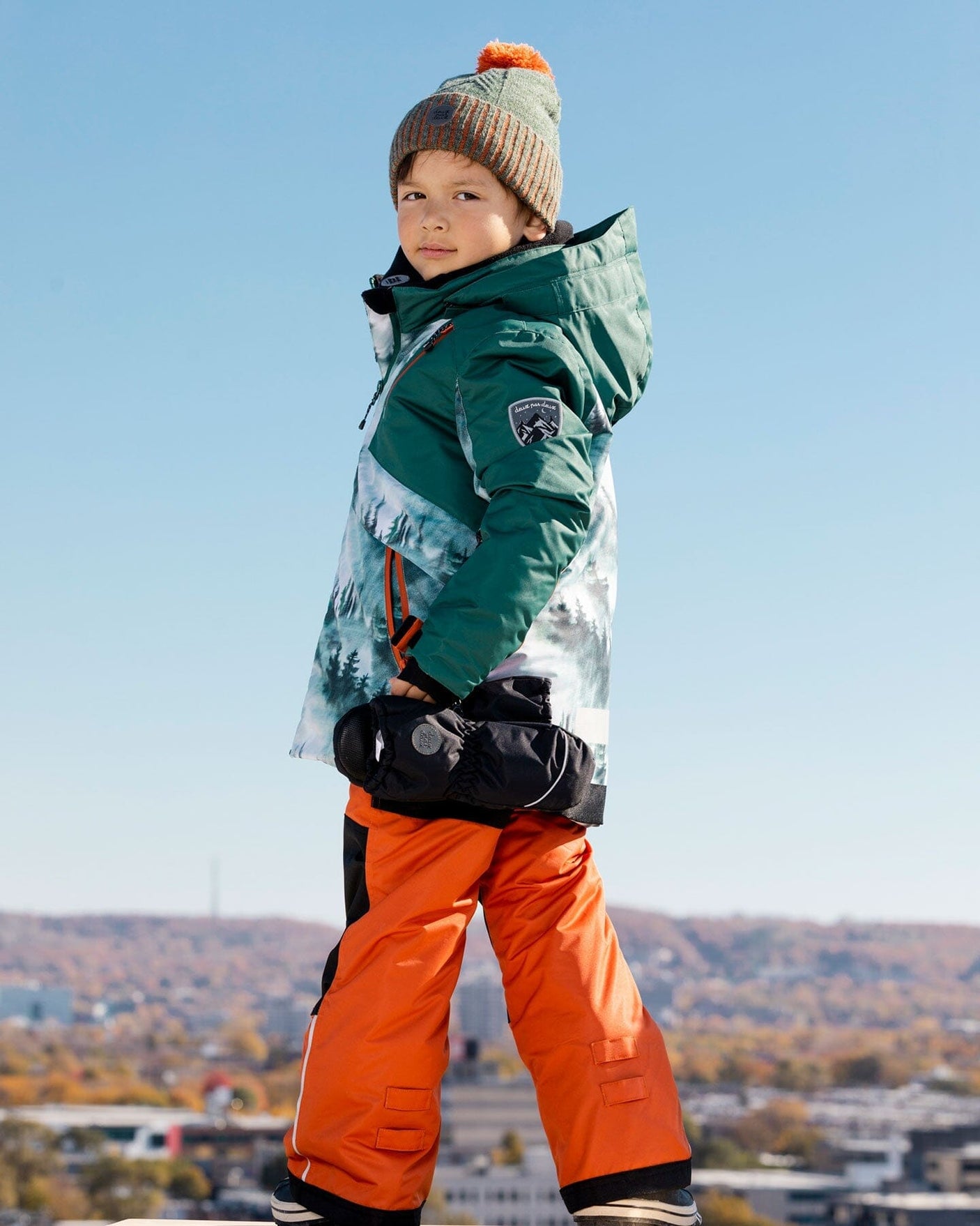 Two Piece Snowsuit Rooibos Tea With Forest Print-2