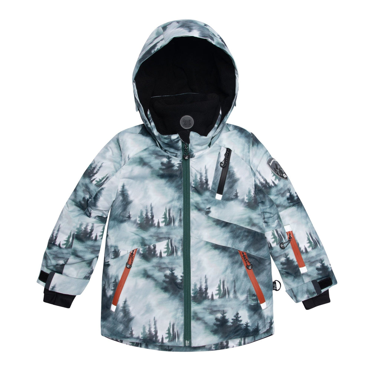Two Piece Snowsuit Black With Forest Print-5