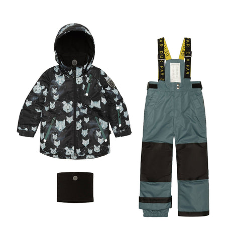 Two Piece Snowsuit Pine Green With Big Dipper Print-0