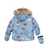 Two Piece Baby Snowsuit Chocolate With Bear Print-3