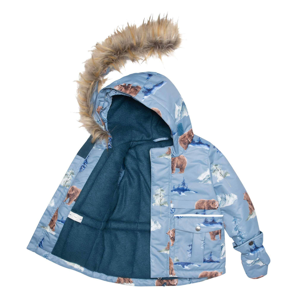 Two Piece Baby Snowsuit Chocolate With Bear Print-4