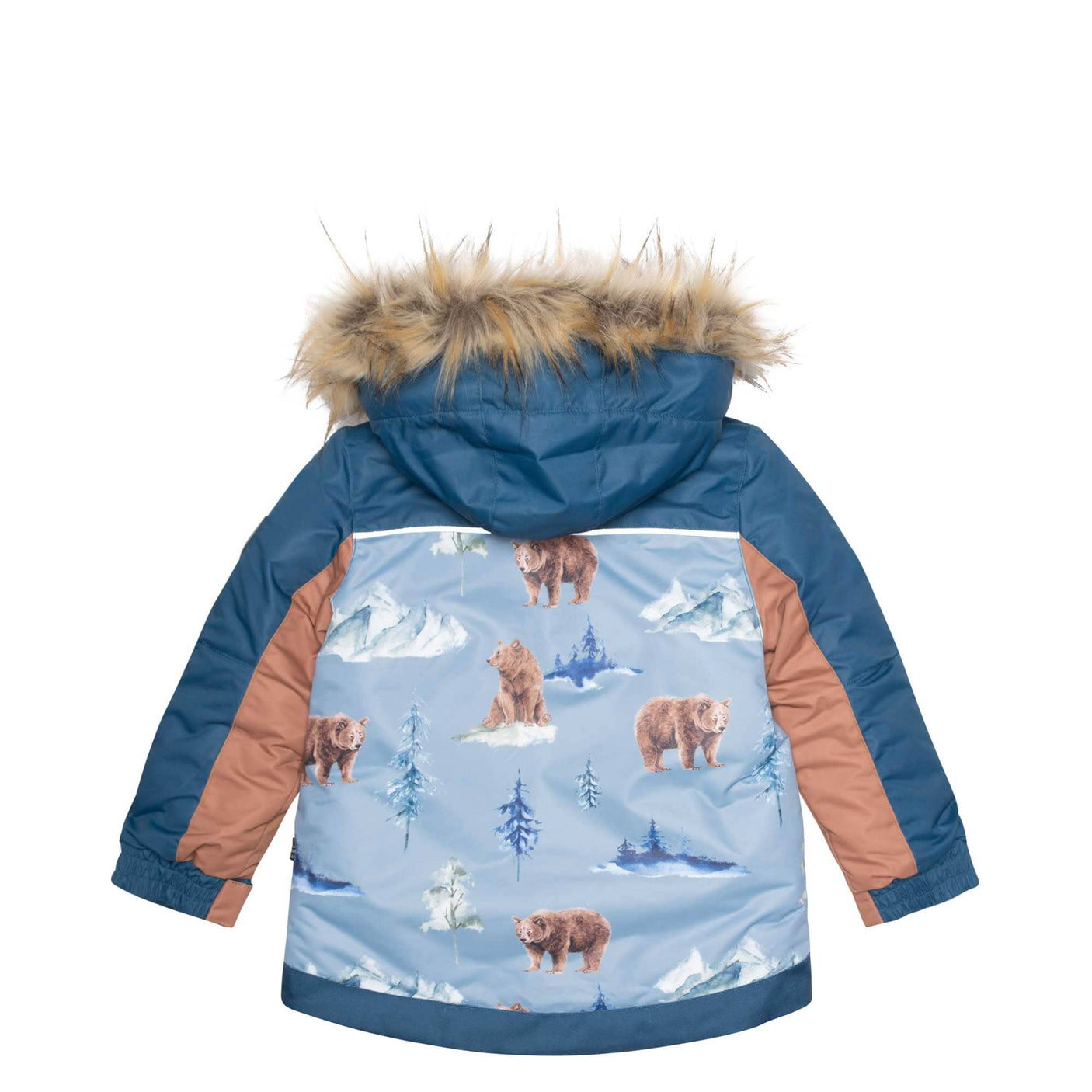 Two Piece Snowsuit Chocolate With Bear Print-4