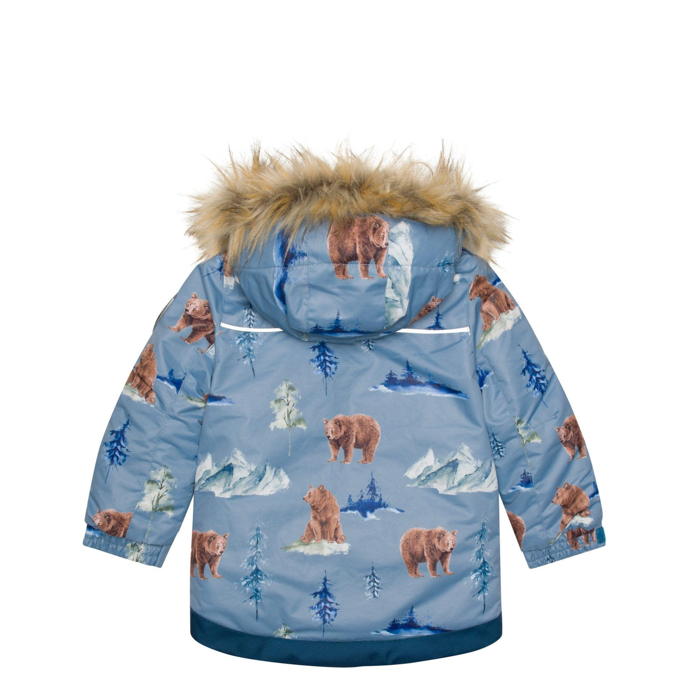 Two Piece Snowsuit Teal Blue With Bear Print-5