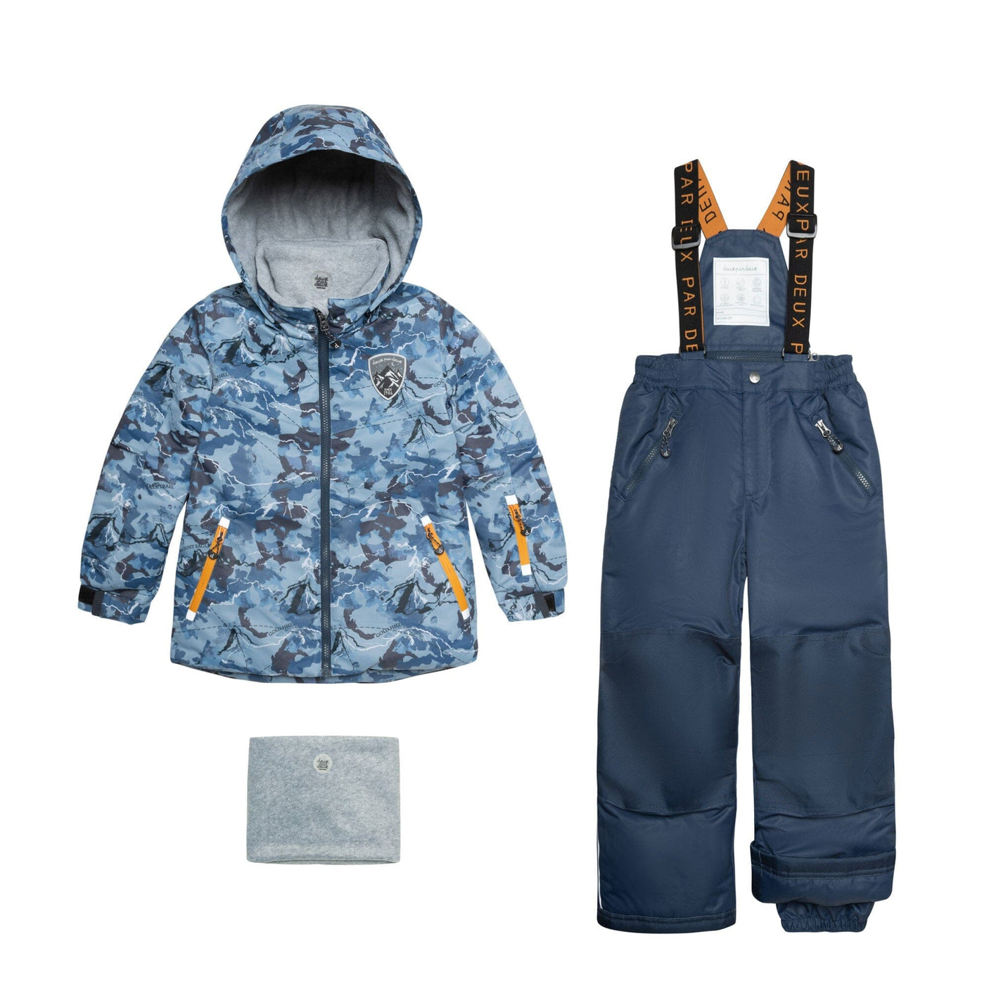 Two Piece Snowsuit Teal Blue With Mountain Print-0