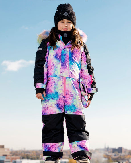One Piece Snowsuit With Frosted Rainbow Print-2