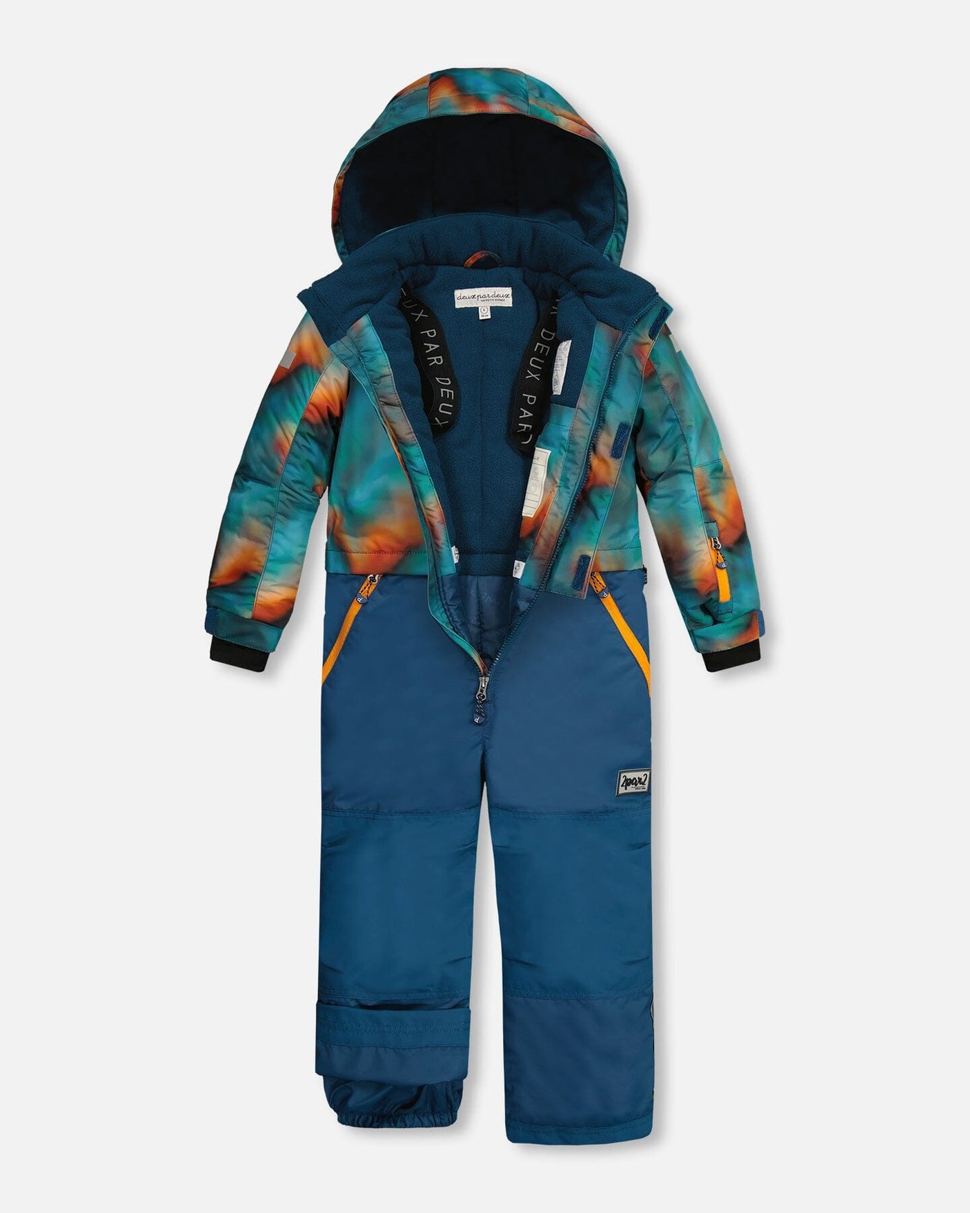 One Piece Snowsuit Deep Teal With Water Colour Gradient-2