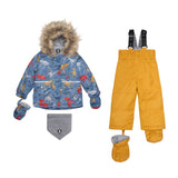 Two Piece Baby Snowsuit Golden Harvest With Dino Print-0
