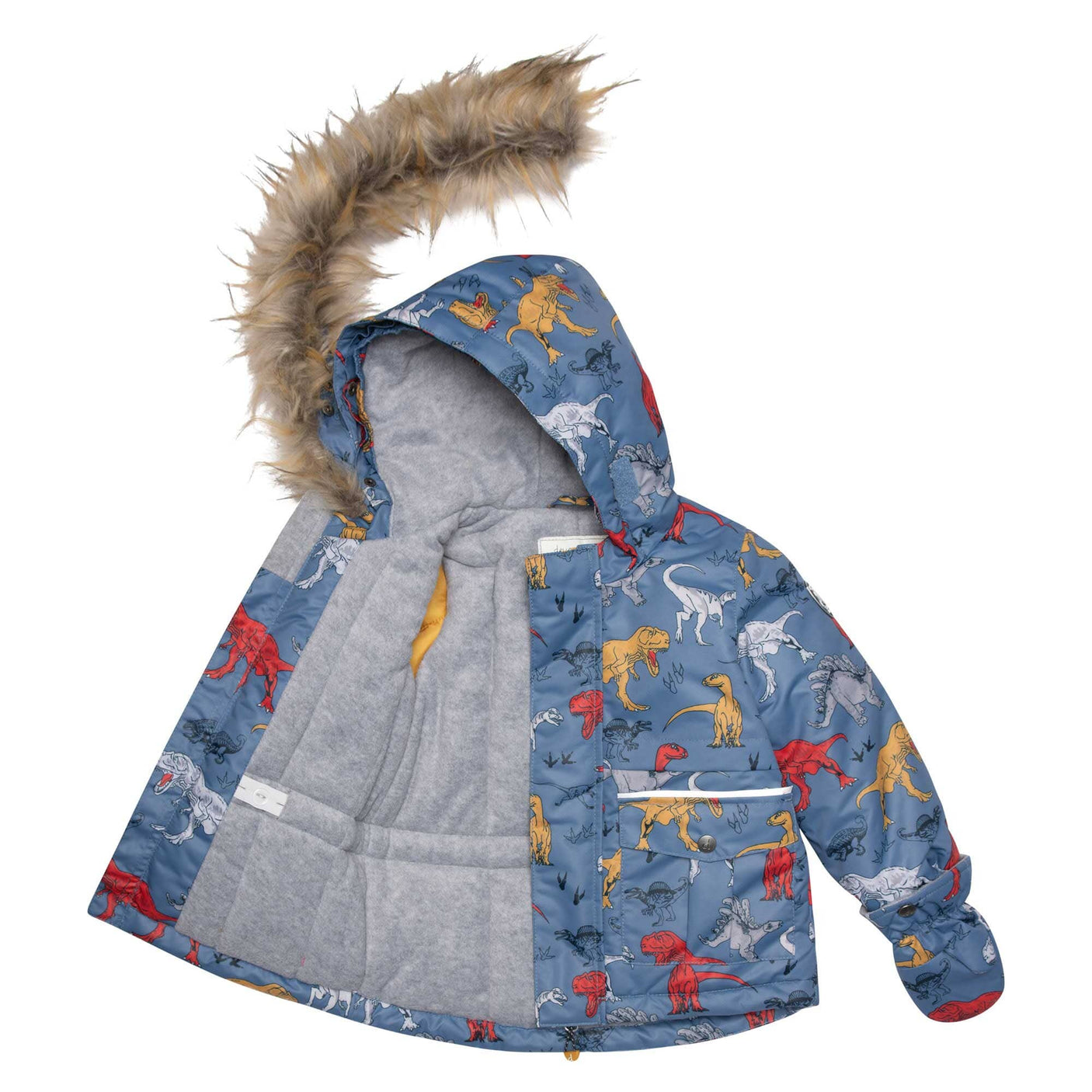 Two Piece Baby Snowsuit Golden Harvest With Dino Print-3