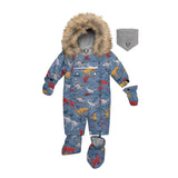 One Piece Baby Snowsuit With Dino Print-0