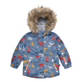 Two Piece Baby Snowsuit Harvest Gold With Dino Print-1