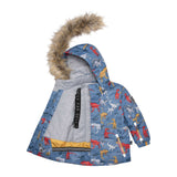Two Piece Baby Snowsuit Harvest Gold With Dino Print-3