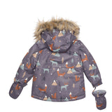 Two Piece Baby Snowsuit Glazed Ginger With Fox Print-2