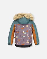 Two Piece Snowsuit Glazed Ginger With Fox Print-4