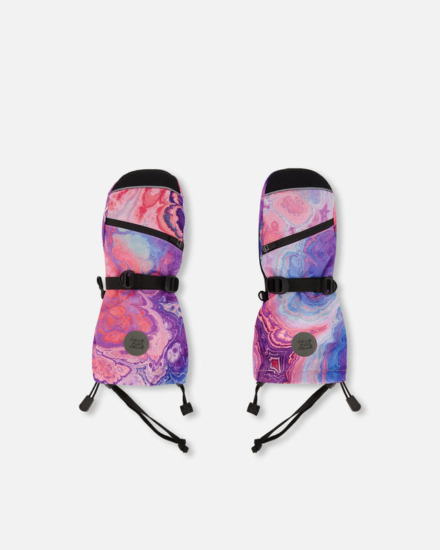 Mittens With Straps In Geode Print-0