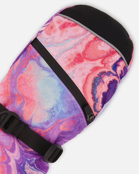 Mittens With Straps In Geode Print-1