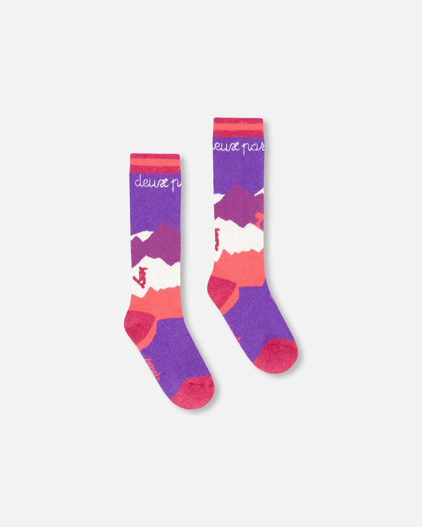 Ski Socks In Lavender With Graphic-2