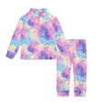 Two Piece Thermal Underwear Set With Frosted Rainbow Print-0