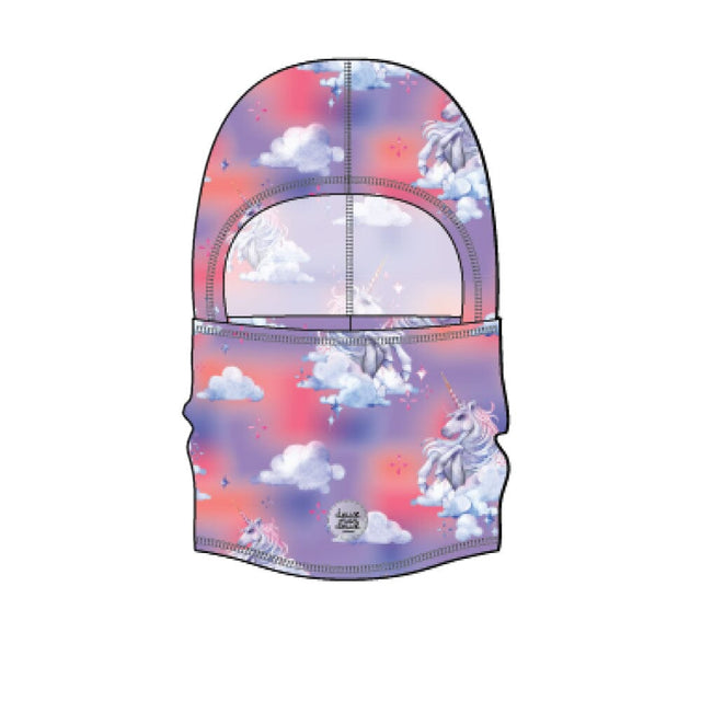 Balaclava In Lavender With Unicorns In The Cloud Print-0