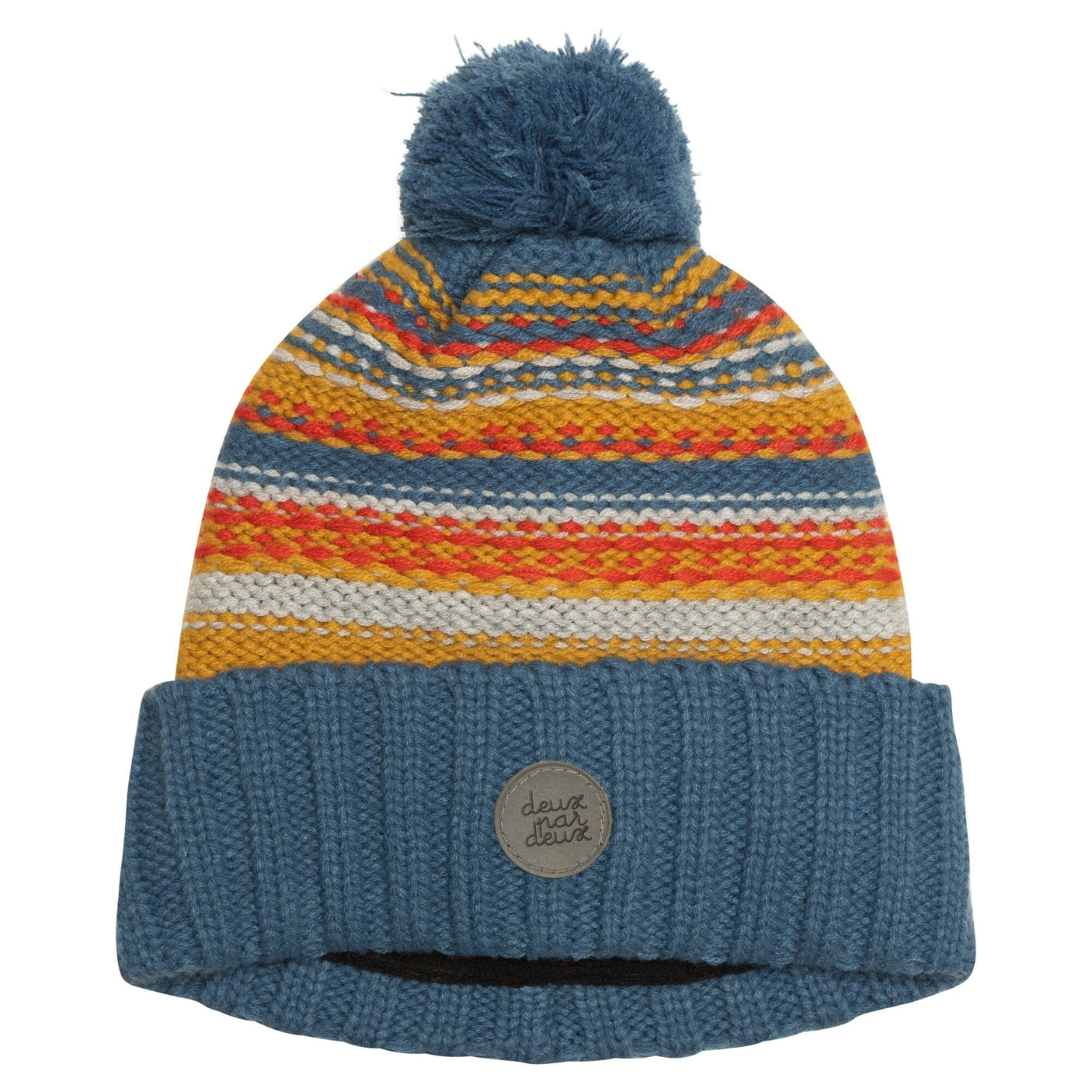 Striped Knit Hat Yellow And Blue-0