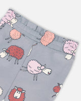 Organic Cotton Printed Top And Grow-With-Me Pants Set Blue Grey Sheep Print-4