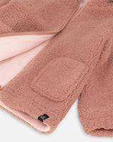 Sherpa Hooded Zip Jacket Powder Pink-4