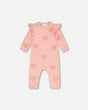 Knitted Jumpsuit With Jacquard Powder Pink Little Heart Of Wool-0