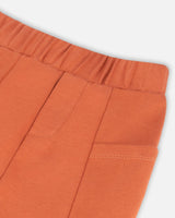 Organic Cotton Printed Top And Pants Set Sage Green Stripe And Mocha-4