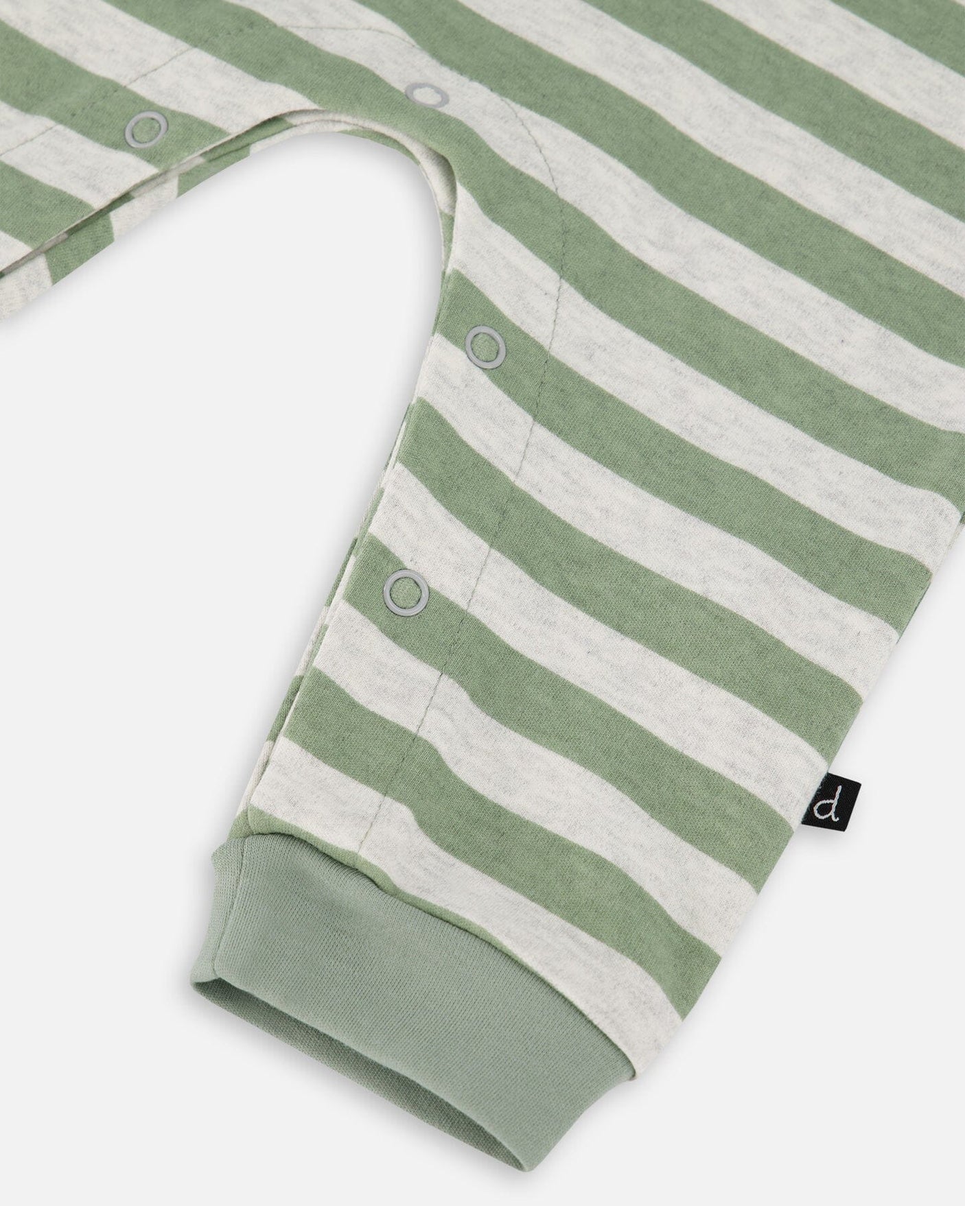 Organic Cotton Printed Jumpsuit Sage Green Stripe-4