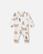 Organic Cotton Printed Top And Grow-With-Me Pants Set Oatmeal Arctic Friends-0